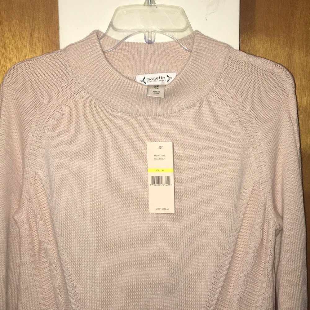 🌸NWT Nanette Lepore 100% Cashmere Mock Sweater - Picture 3 of 12
